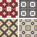 Vector ceramic tiles with seamless pattern