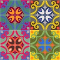 Vector ceramic tiles with seamless pattern