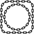 Vector chain circle. Black chain frame isolated on white background Royalty Free Stock Photo