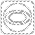 Vector chain circle. Black chain frame isolated on white background Royalty Free Stock Photo