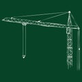 Vector Chalk Building Tower Crane Royalty Free Stock Photo