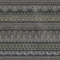 Vector chalk crochet seamless pattern. Royalty Free Stock Photo
