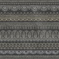 Vector chalk crochet seamless pattern.