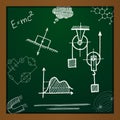 Vector chalk draw phisics elements