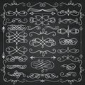 Vector Chalk Drawing Vintage Hand Drawn Swirls Collection Royalty Free Stock Photo