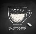 Vector chalk drawn illustration of Babyccino Royalty Free Stock Photo