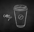 Vector chalk drawn coffee paper cup