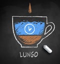 Vector chalk drawn sketch of lungo rcoffee