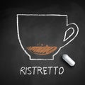 Vector chalk drawn sketch of Ristretto coffee