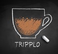 Vector chalk drawn sketch of Tripplo coffee