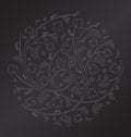 Vector chalk floral ornament Royalty Free Stock Photo