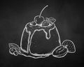 Vector chalk illustration of Panna Cotta Royalty Free Stock Photo