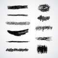 Vector chalk lines or brushes. Royalty Free Stock Photo