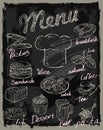 Vector chalk menu