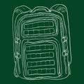 Vector Chalk Sketch Tactical Backpack Royalty Free Stock Photo