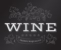 Vector chalk wine emblem