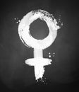 Vector chalked illustration of Woman symbol