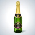 Vector champagne bottle. Happy new year.