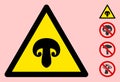 Vector Champignon Warning Triangle Sign Icon