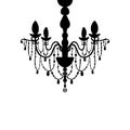 Vector chandelier silhouette isolated on white background. Vintage classic design