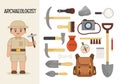 Vector character archaeologist.