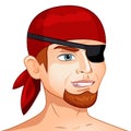 Vector character avatar pirate on isolated