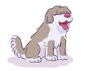 Vector character cute furry big sitting dog