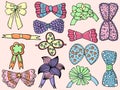 Vector Character Design cute Bows Set illustration