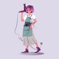 Vector character design with a girl.