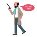 Vector character man speech bubble speaking