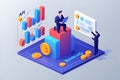 banking api concept illustration 3D Royalty Free Stock Photo