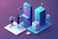 banking api concept illustration 3D Royalty Free Stock Photo