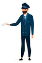 Vector character illustration of male conductor isolated person