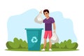 Vector character illustration of plogging concept