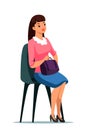 Vector character illustration woman waiting