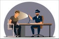 Vector character illustration work of police department Royalty Free Stock Photo