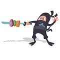 Vector character ninja sword Royalty Free Stock Photo