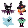 Vector characters and icons for Halloween in cartoon style. Royalty Free Stock Photo