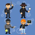 Vector characters involved in criminal activities