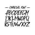 Vector charcoal trendy cute font.