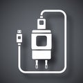 Vector Charger for Phone with micro USB Connector icon Royalty Free Stock Photo