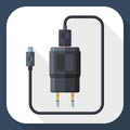 Vector Charger for Phone with micro USB Connector icon Royalty Free Stock Photo