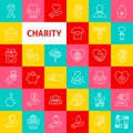 Vector Charity Line Icons