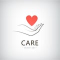 Vector charity, medical, care, help logo, icon