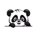 Vector Charming Cartoon Panda. Adorable Smiling Panda Bear Waving Its Paw. Cute and Funny Wildlife Character Design for