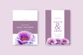 Vector charming set of invitation cards with flowers elements . Wedding elegant collection, Save the date