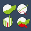 Vector charts, graphs and statistics Royalty Free Stock Photo