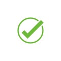 Vector check mark icon. Approve symbol. Check mark shape. Design element mobile app interface card or website