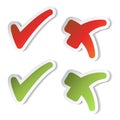 Vector check mark stickers Royalty Free Stock Photo