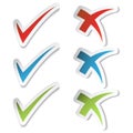 Vector check mark stickers Royalty Free Stock Photo